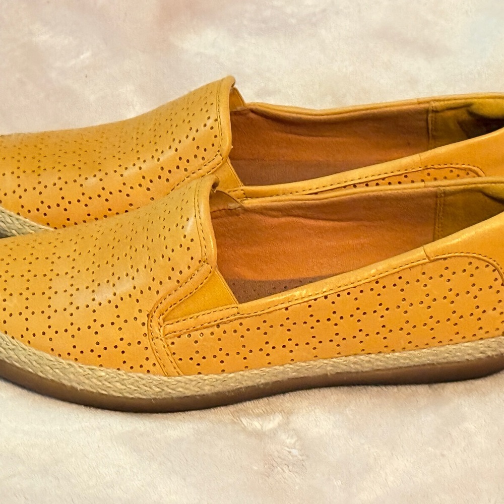 Perforated Tan Slip-On Women's Shoes